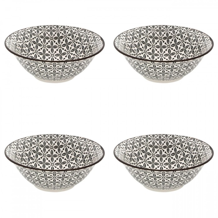 Set boluri, 4 piese, 450 ml, Portelan, Bej