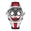 Ceas Barbati Lige 89160 Argintiu-Rosu , Design Creativ Clown, Functii Multiple, Afisaj Luminos, Rezistent la Apa 3ATM