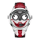 Ceas Barbati Lige 89160 Argintiu-Rosu , Design Creativ Clown, Functii Multiple, Afisaj Luminos, Rezistent la Apa 3ATM