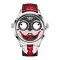 Ceas Barbati Lige 89160 Argintiu-Rosu , Design Creativ Clown, Functii Multiple, Afisaj Luminos, Rezistent la Apa 3ATM