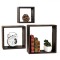 Set Rafturi Cub, 3 Bucăți, Lemn MDF, Maro &Icirc;nchis