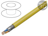 Cablu S/FTP Cat 7a OFC LSZH Galben 200m 7.6mm