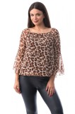 X734-99 Bluza vaporoasa cu imprimeu animal print