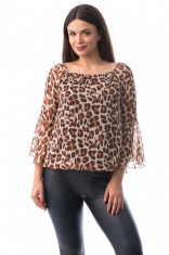 X734-99 Bluza vaporoasa cu imprimeu animal print foto