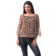 X734-99 Bluza vaporoasa cu imprimeu animal print