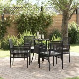Cumpara ieftin Set de masă pentru grădină 5 pcs Negru Rattan poli