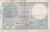 FRANTA 10 francs 6-4-1939 VF!!!