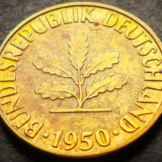Moneda istorica 5 PFENNIG - RF GERMANIA, anul 1950 *cod 4046 - Litera G