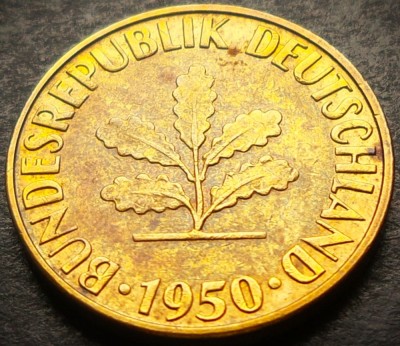 Moneda istorica 5 PFENNIG - RF GERMANIA, anul 1950 *cod 4046 - Litera G foto
