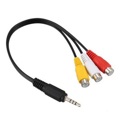 mufa tata 3,5 mm la 3 RCA mamă cablu audio video AV 15 cm foto