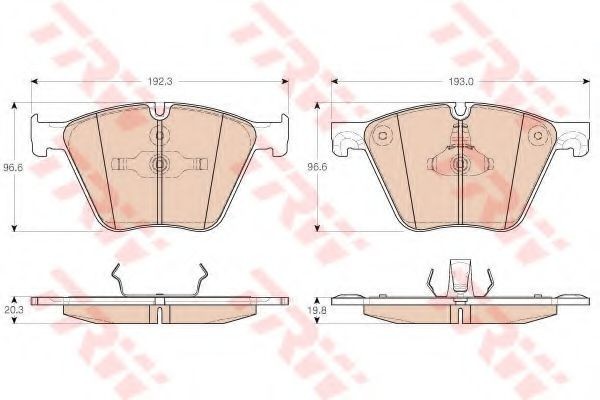 Set placute frana,frana disc BMW X6 (F16, F86) (2014 - 2016) TRW GDB1964