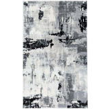 Covor modern ROSE 506, gri/negru, polipropilena/polyester, 2500gr/mp, 200x300 cm, Dreptunghi