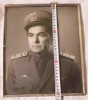Fotografie inramata gen tablou Ofiter Pilot AVIATIE Lt Colonel anii 1970 rara