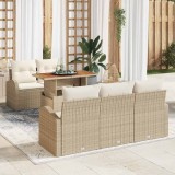 VidaXL Set de canapele pentru grădină cu pernă 6 pcs bej și crem