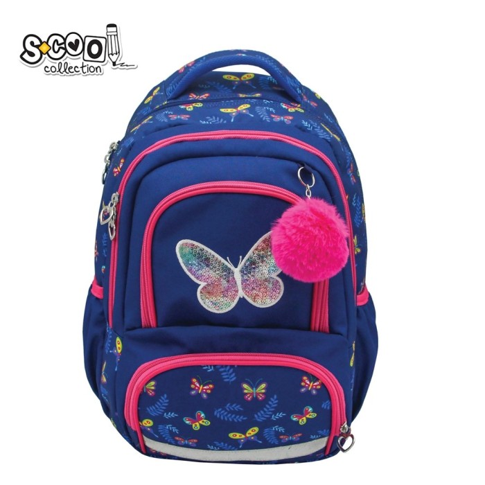 Ghiozdan ergonomic, compartiment laptop, BUTTERFLY, 42x31x16 cm &ndash; S-COOL