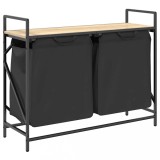 Cumpara ieftin Cos de rufe 2 compartimente cu raft stejar sonoma