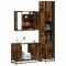 Gossi set mobilier de baie, 3 piese, stejar fumuriu, lemn prelucrat