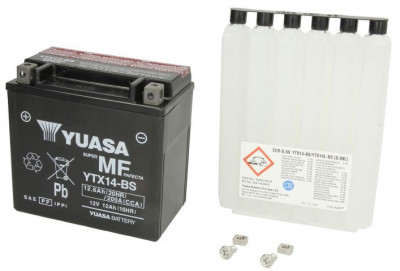 Baterie Moto Yuasa 12V 12h 200A YTX14-BS foto