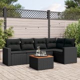 Cumpara ieftin Gossi set mobilier de gradina cu perne, 6 piese, negru, poliratan