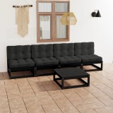 vidaXL Set mobilier grădină cu perne, 5 piese, lemn masiv pin 3076398