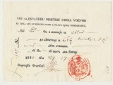 Muntenia 1842 inam cu sigiliul voievodului Al. D. Ghika 4 cai pt un curier la Breaza semnat de Secretarul statului Costache Sutzu