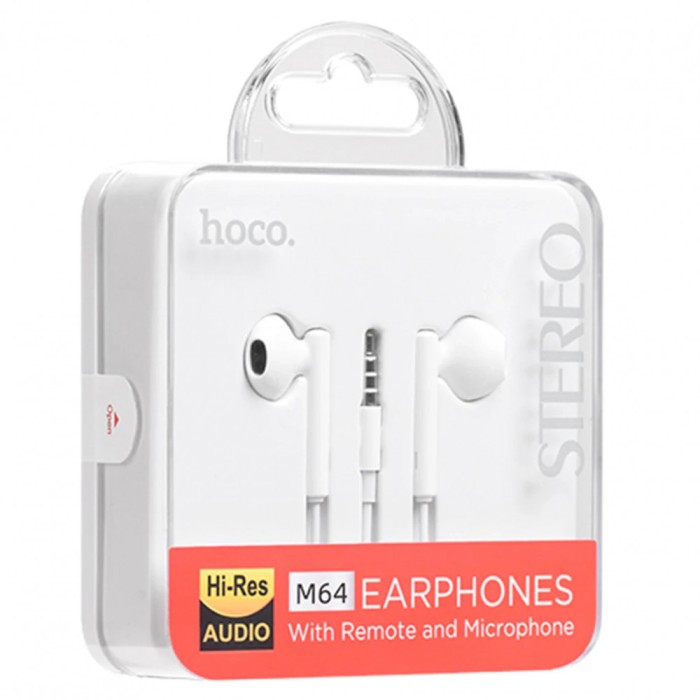 Casti cu Fir si Microfon, 1.2m - Hoco Melodious (M64) - White
