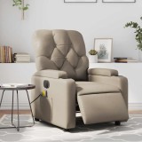 vidaXL Fotoliu electric masaj rabatabil, cappuccino, piele ecologică