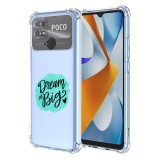 Husa antisoc pentru xiaomi poco c40, airbag pro, clear, dream big