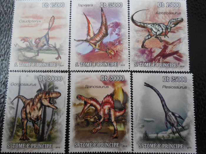 Sao Tome si Principe -Fauna disparuta,dinozauri-serie completa ,MNH