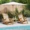 vidaXL Scaun de plajă cu pernă Pliere 2 pcs Maro 61.5 x 123 x 82cm