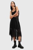 AllSaints fusta LUNA culoarea negru, midi, evazati, W013RB