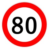 Autocolant limitator viteza 80km/h - &Oslash;13cm Garage AutoRide