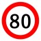 Autocolant limitator viteza 80km/h - &Oslash;13cm Garage AutoRide