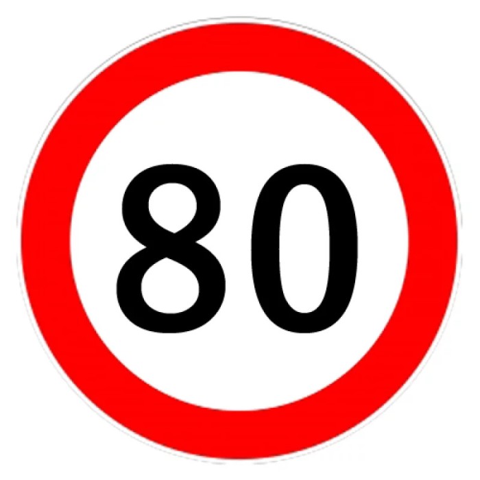 Autocolant limitator viteza 80km/h - &Oslash;13cm Garage AutoRide