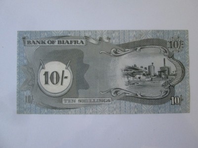 Biafra 10 Shillings 1968 aUNC foto