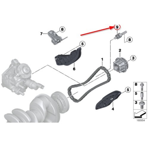 Spritiera ulei ungere lant distributie BMW Seria 1 (F20, F21), Seria 2 (F22, F23, F87), Seria 3 (F30, F31, F80), Seria 4 (F32, F33), Seria 5 (F10, F1