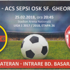 M5 - BILET ACCES PARCARE - FCSB STEAUA - ACS SEPSI OSK SF GHEORGHE - 25 02 2018