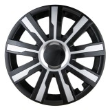 Capac roata auto Leoplast Mirage 14 inch negru argintiu pentru jante din otel, ABS rezistent, montaj rapid, 1 bucata L58200