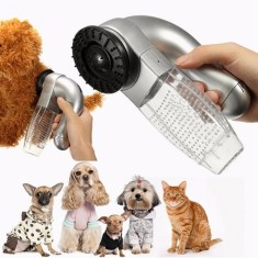 Perie pentru animale, curata surplusul de par, ideal si pentru canapele sau covoare, pentru toate taliile de animale, functioneaza pe baterii, negru/g