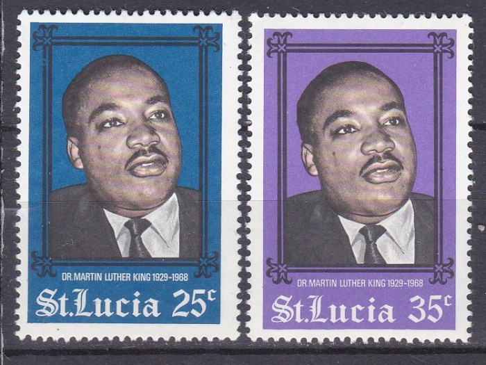 DB1 Santa Lucia 1968 Martin Luther King 2 v. MNH