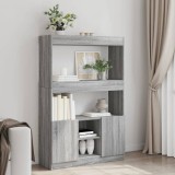 vidaXL Dulap &icirc;nalt, gri sonoma, 92x33x140 cm, lemn prelucrat