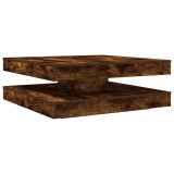 Masuta cafea rotativa 360 grade, stejar fumuriu 90x90x34,5 cm