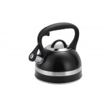 Ceainic din inox cu fluier Zilan ZLN1283, Culoare negru, Compatibil gaz, electric &amp; inductie, Capacitate 3L