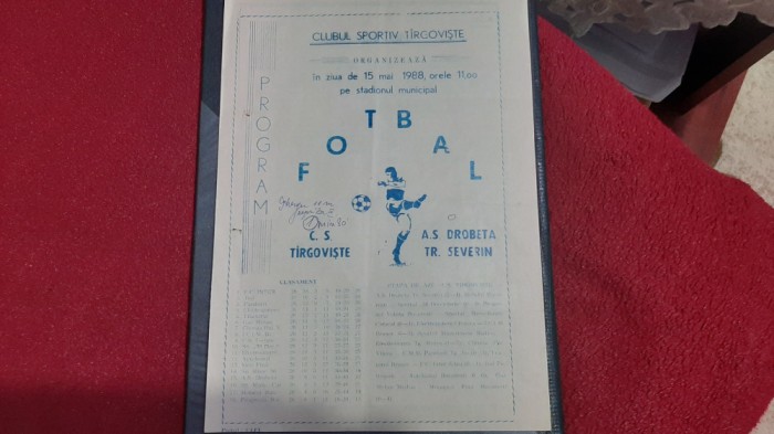 program CS Tirgoviste - AS Drobeta Tr. Severin