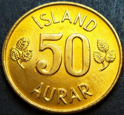 Moneda 50 AURAR - ISLANDA, anul 1974 *cod 2477 = UNC DIN FASIC ! foto