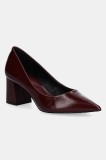Aldo pantofi de piele YBALELIN culoarea bordo, cu toc drept, 14055461