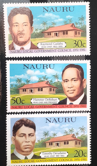 Nauru 1981 , 30 de ani de auto-guvernare serie 3v mnh