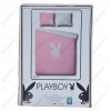 Lenjerie de pat pentru 2 persoane &ndash; Design Playboy &ndash; Roz-Alb