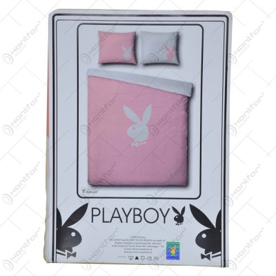 Lenjerie de pat pentru 2 persoane &amp;ndash; Design Playboy &amp;ndash; Roz-Alb foto