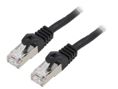 Cablul Patch F/UTP 6 litat CCA PVC negru 15m 26AWG foto